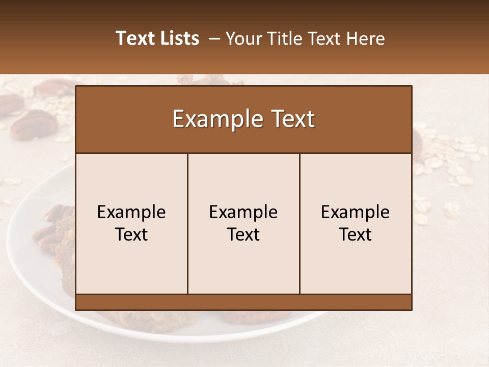 A White Plate Topped With Three Pieces Of Granola PowerPoint Template