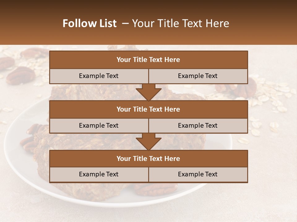 A White Plate Topped With Three Pieces Of Granola PowerPoint Template