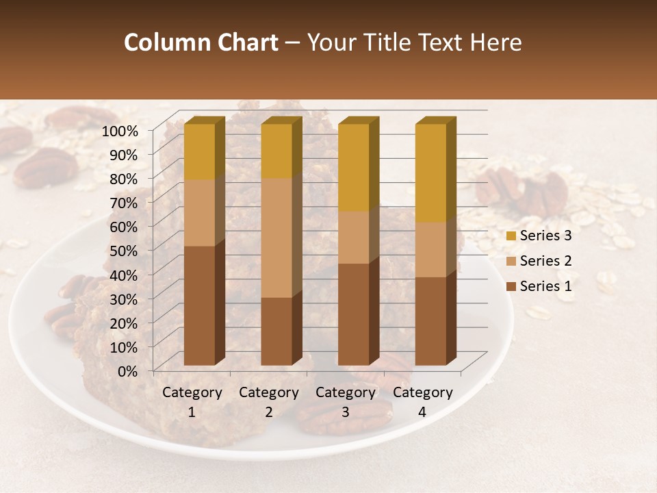 A White Plate Topped With Three Pieces Of Granola PowerPoint Template