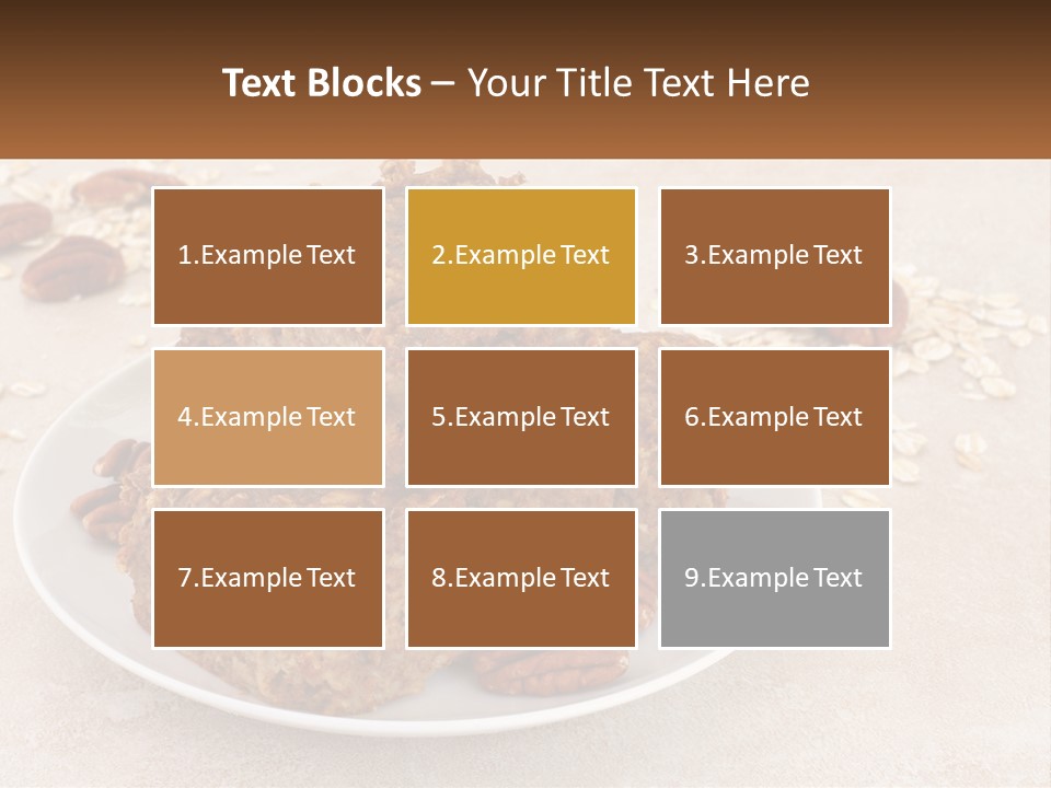 A White Plate Topped With Three Pieces Of Granola PowerPoint Template