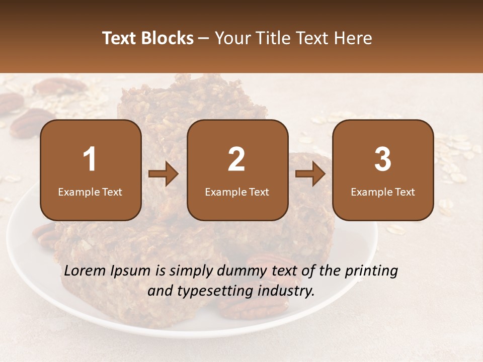 A White Plate Topped With Three Pieces Of Granola PowerPoint Template