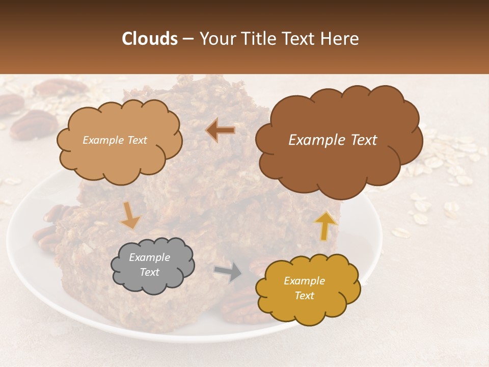 A White Plate Topped With Three Pieces Of Granola PowerPoint Template