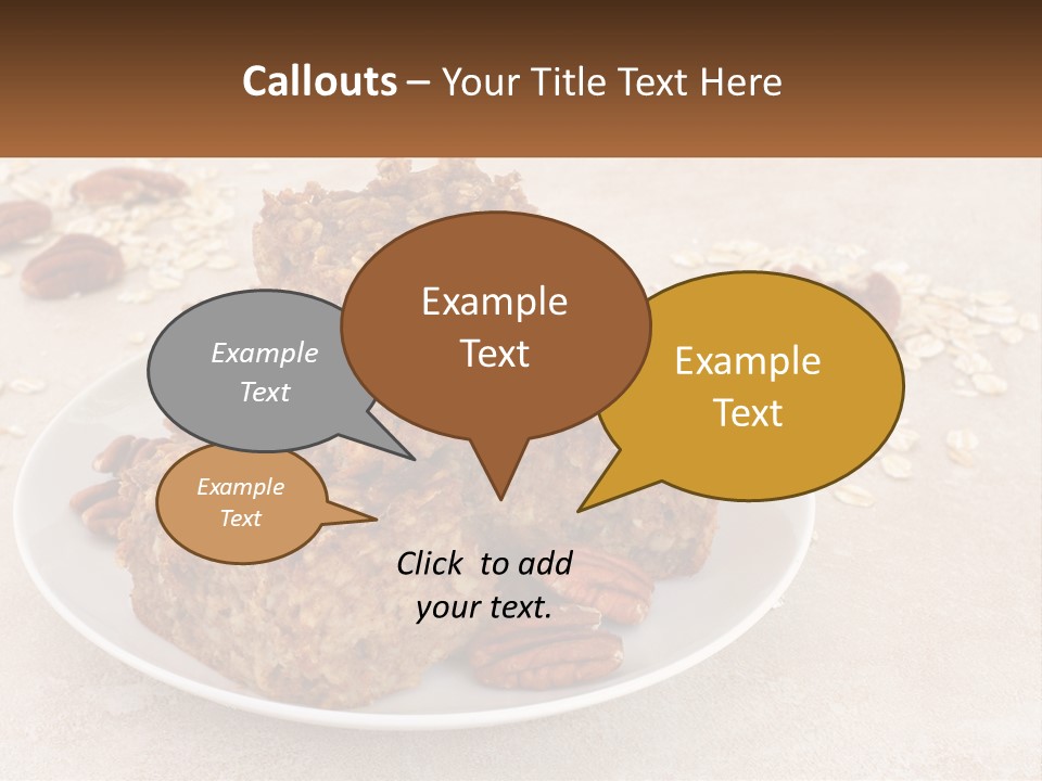 A White Plate Topped With Three Pieces Of Granola PowerPoint Template