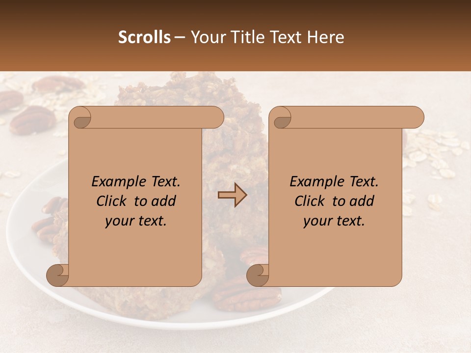 A White Plate Topped With Three Pieces Of Granola PowerPoint Template