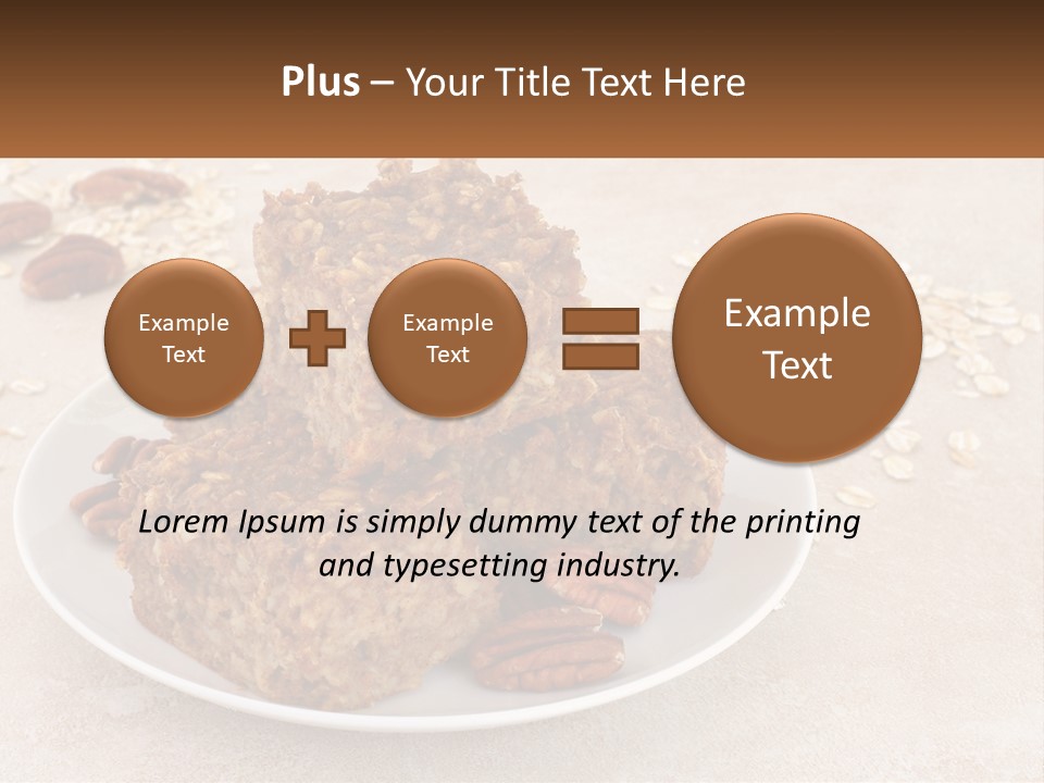 A White Plate Topped With Three Pieces Of Granola PowerPoint Template