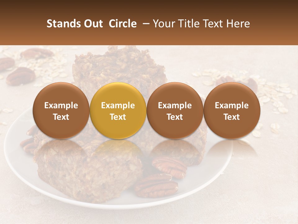A White Plate Topped With Three Pieces Of Granola PowerPoint Template