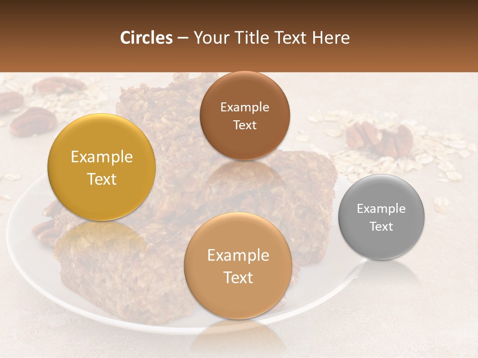 A White Plate Topped With Three Pieces Of Granola PowerPoint Template