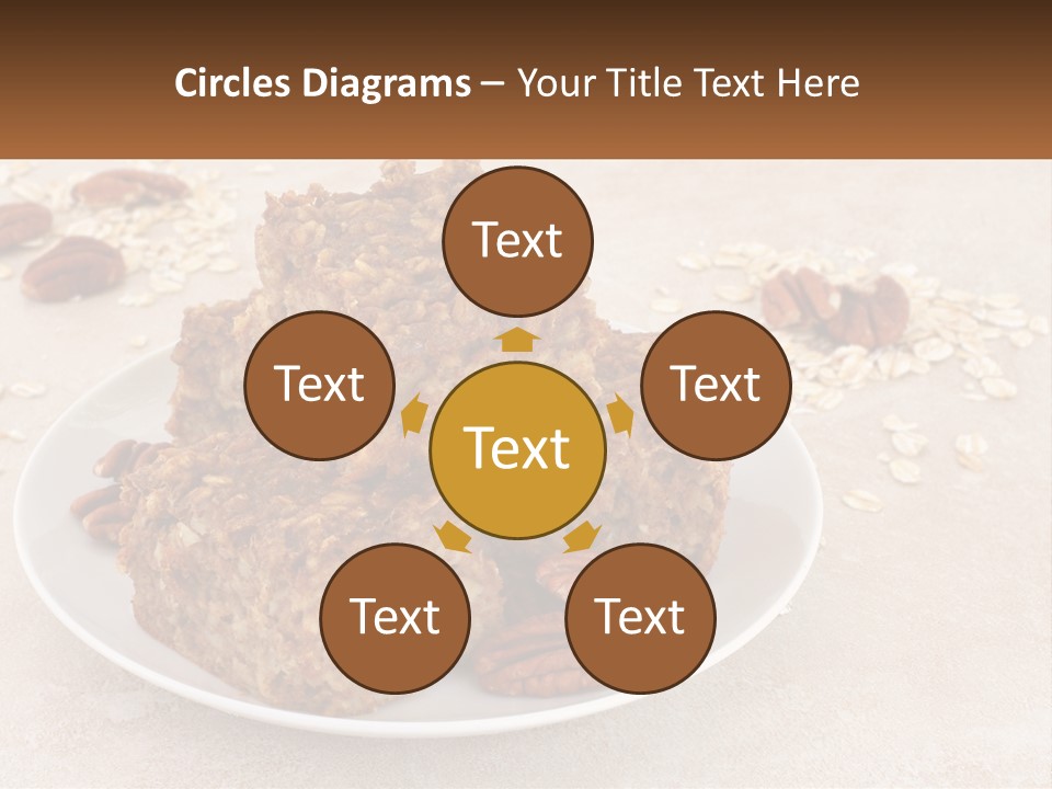 A White Plate Topped With Three Pieces Of Granola PowerPoint Template