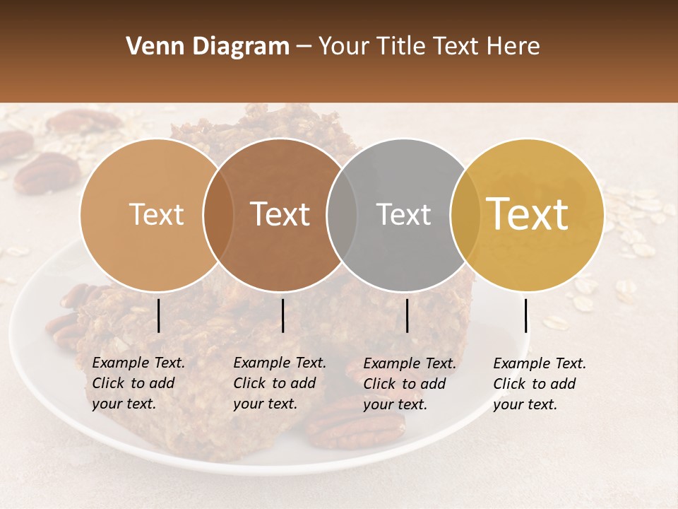 A White Plate Topped With Three Pieces Of Granola PowerPoint Template