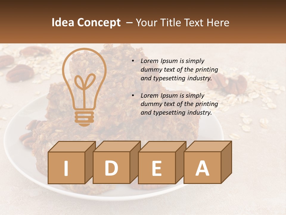 A White Plate Topped With Three Pieces Of Granola PowerPoint Template