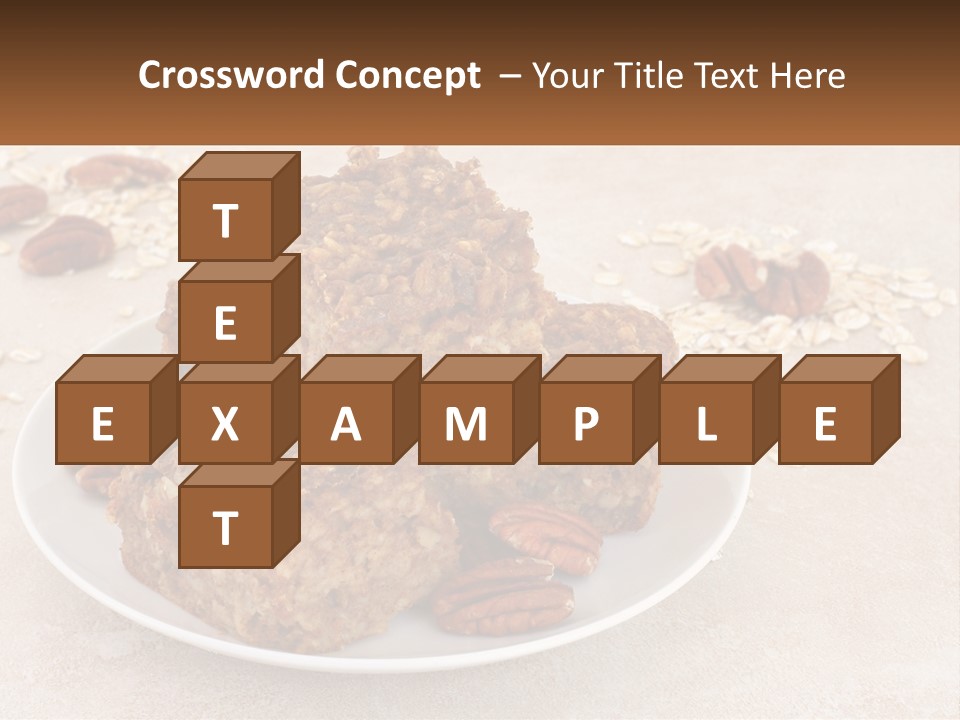 A White Plate Topped With Three Pieces Of Granola PowerPoint Template