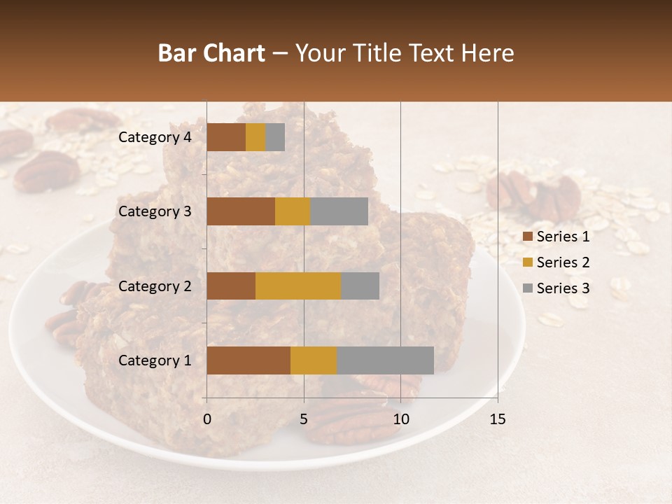 A White Plate Topped With Three Pieces Of Granola PowerPoint Template