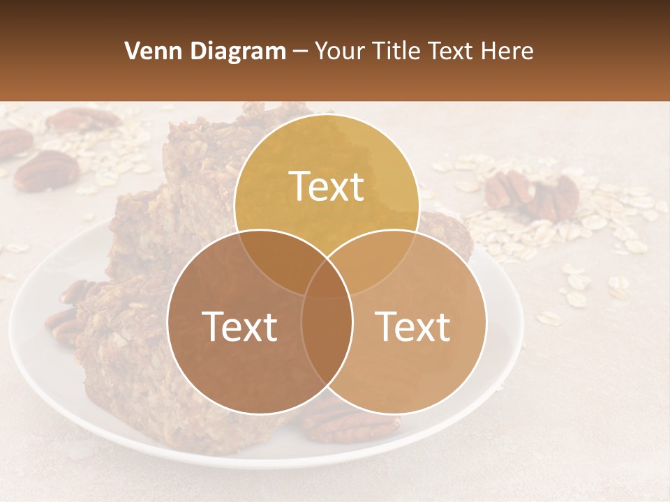 A White Plate Topped With Three Pieces Of Granola PowerPoint Template