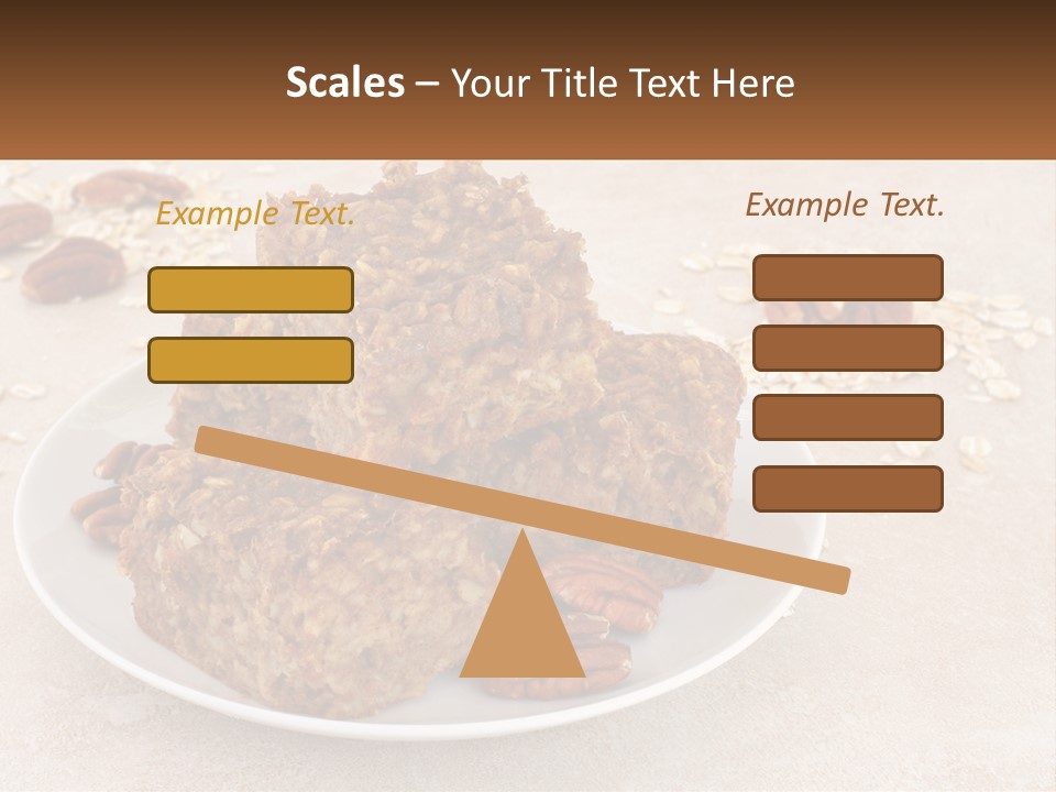 A White Plate Topped With Three Pieces Of Granola PowerPoint Template