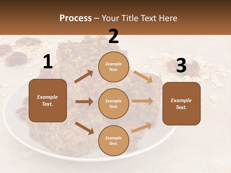 A White Plate Topped With Three Pieces Of Granola PowerPoint Template