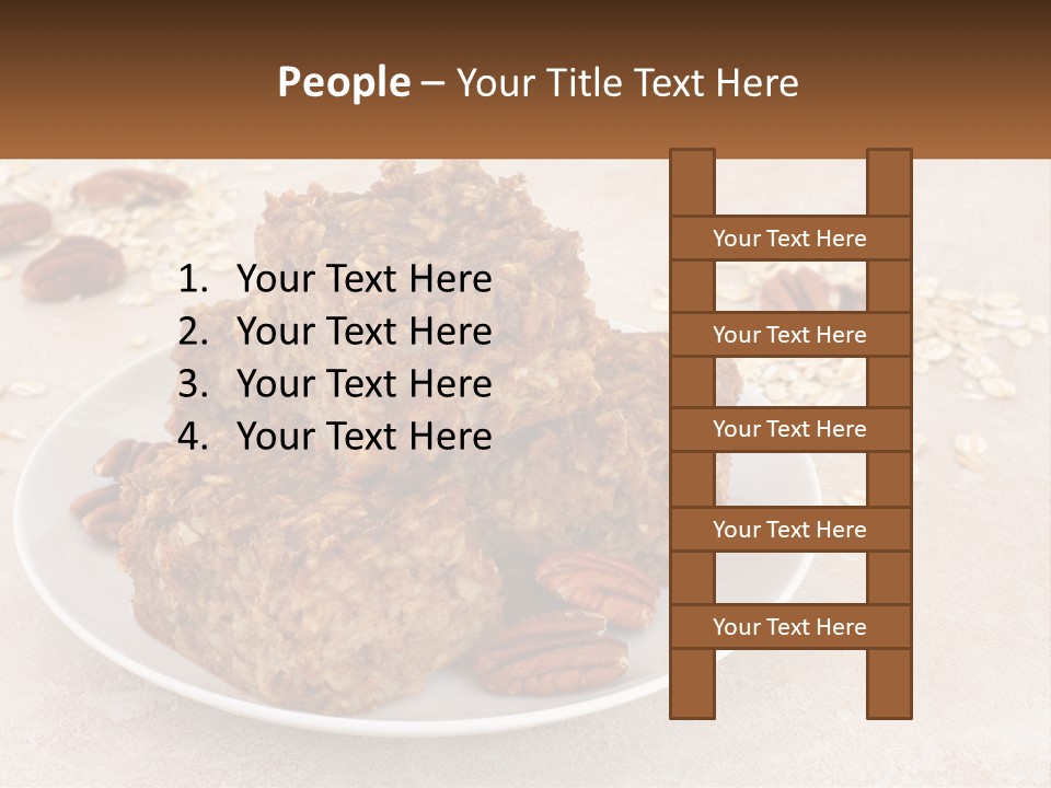 A White Plate Topped With Three Pieces Of Granola PowerPoint Template