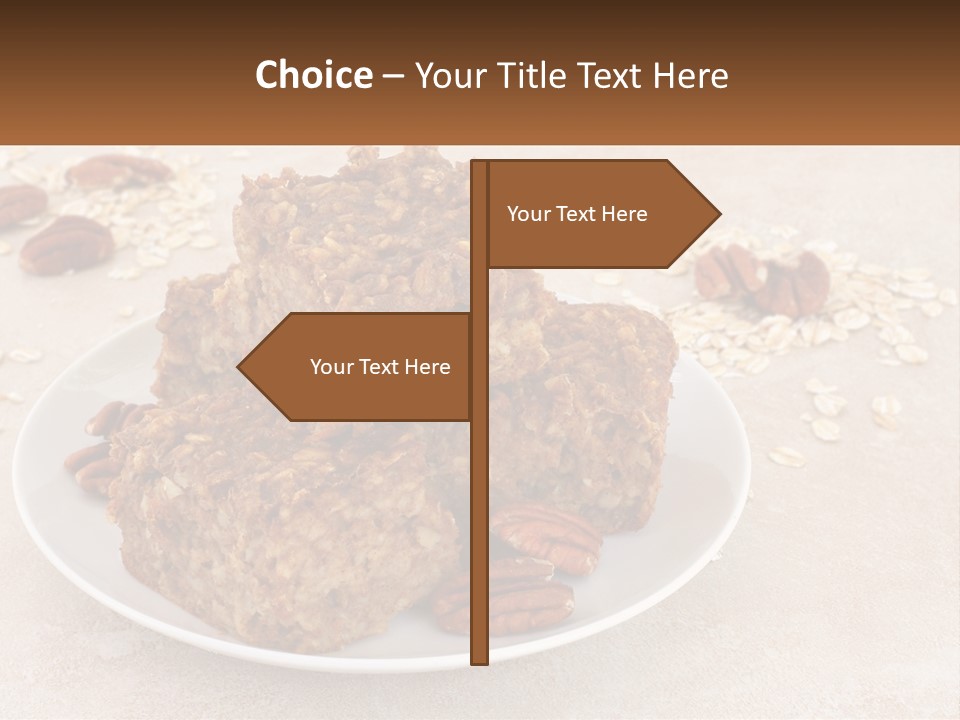 A White Plate Topped With Three Pieces Of Granola PowerPoint Template