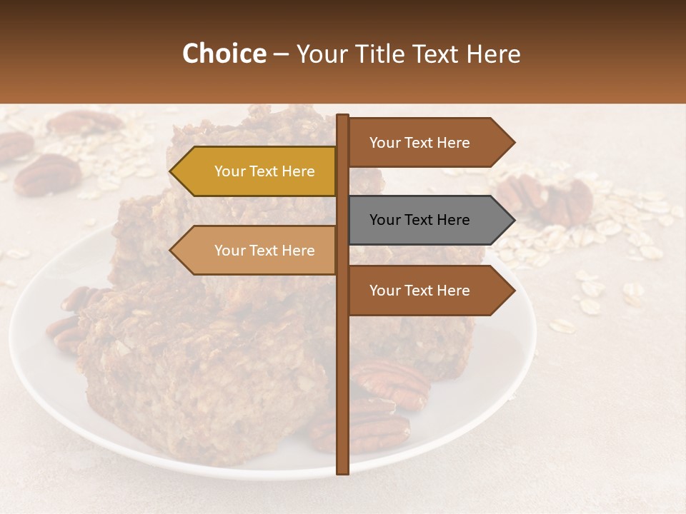 A White Plate Topped With Three Pieces Of Granola PowerPoint Template