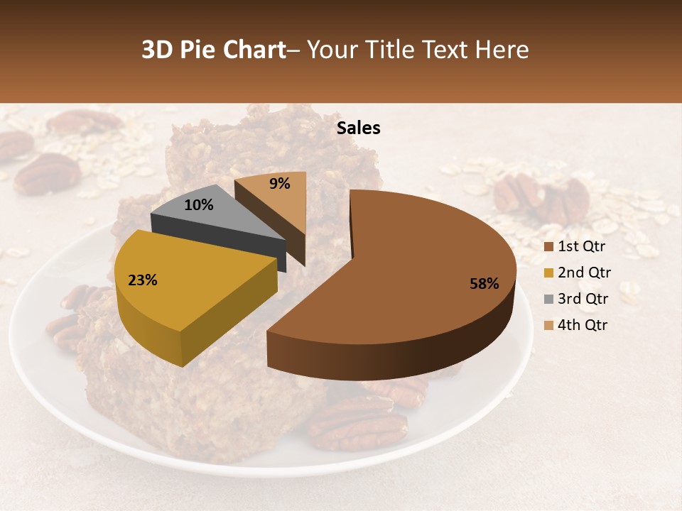 A White Plate Topped With Three Pieces Of Granola PowerPoint Template