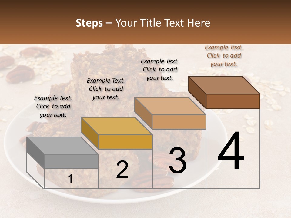 A White Plate Topped With Three Pieces Of Granola PowerPoint Template