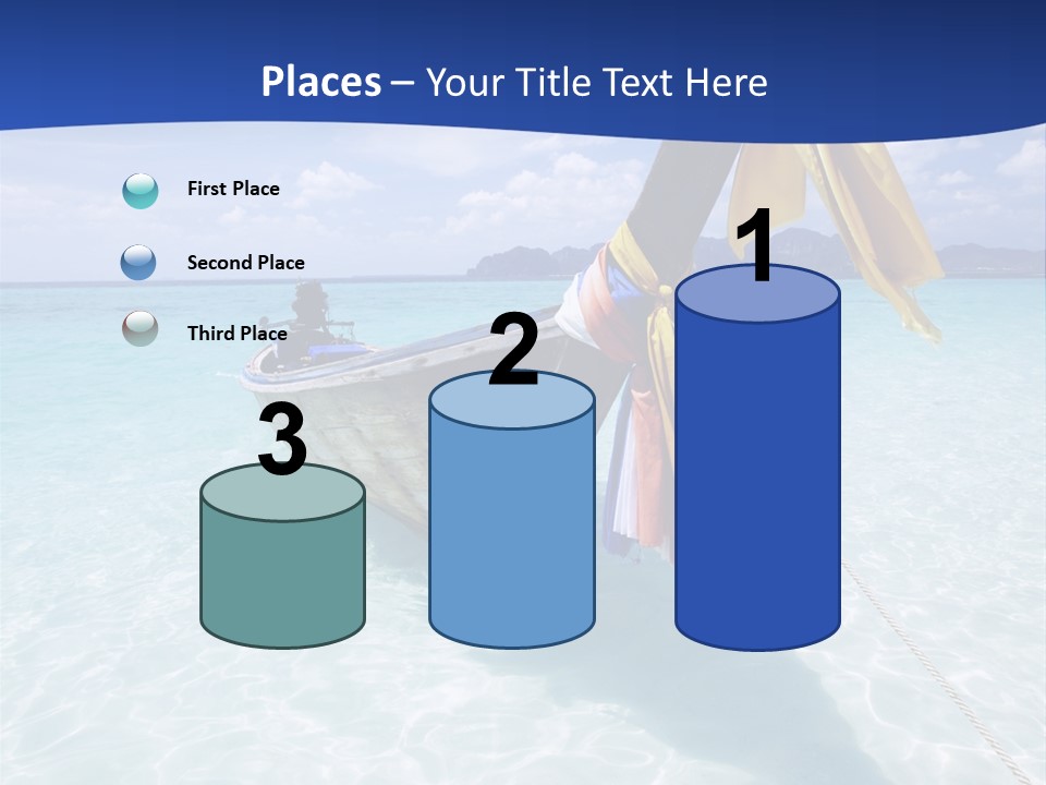 A Boat In The Water With A Blue Sky In The Background PowerPoint Template