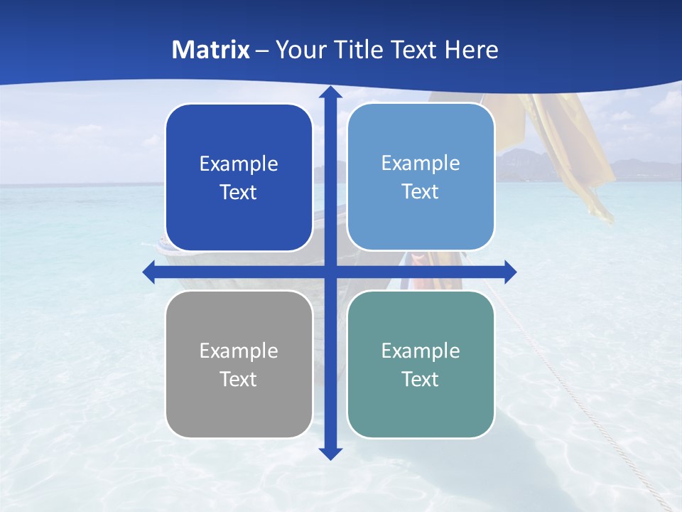 A Boat In The Water With A Blue Sky In The Background PowerPoint Template