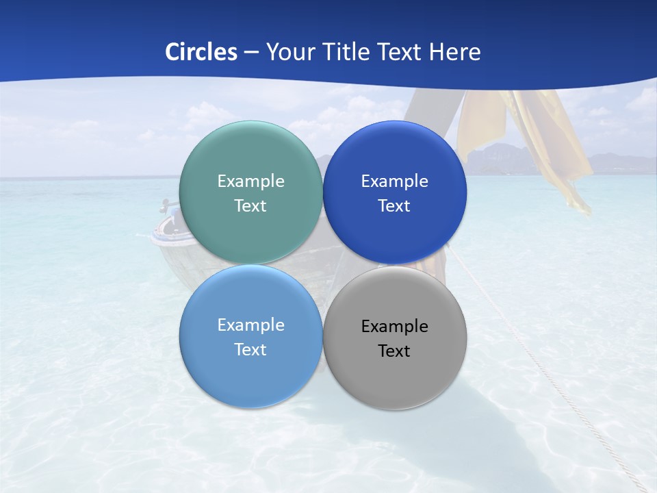 A Boat In The Water With A Blue Sky In The Background PowerPoint Template