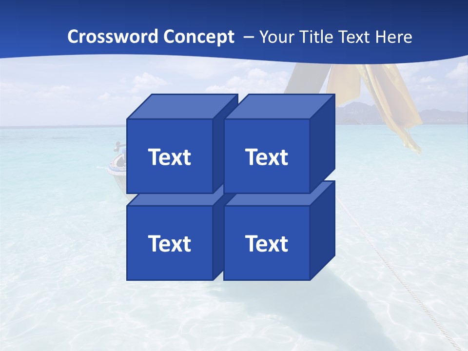 A Boat In The Water With A Blue Sky In The Background PowerPoint Template