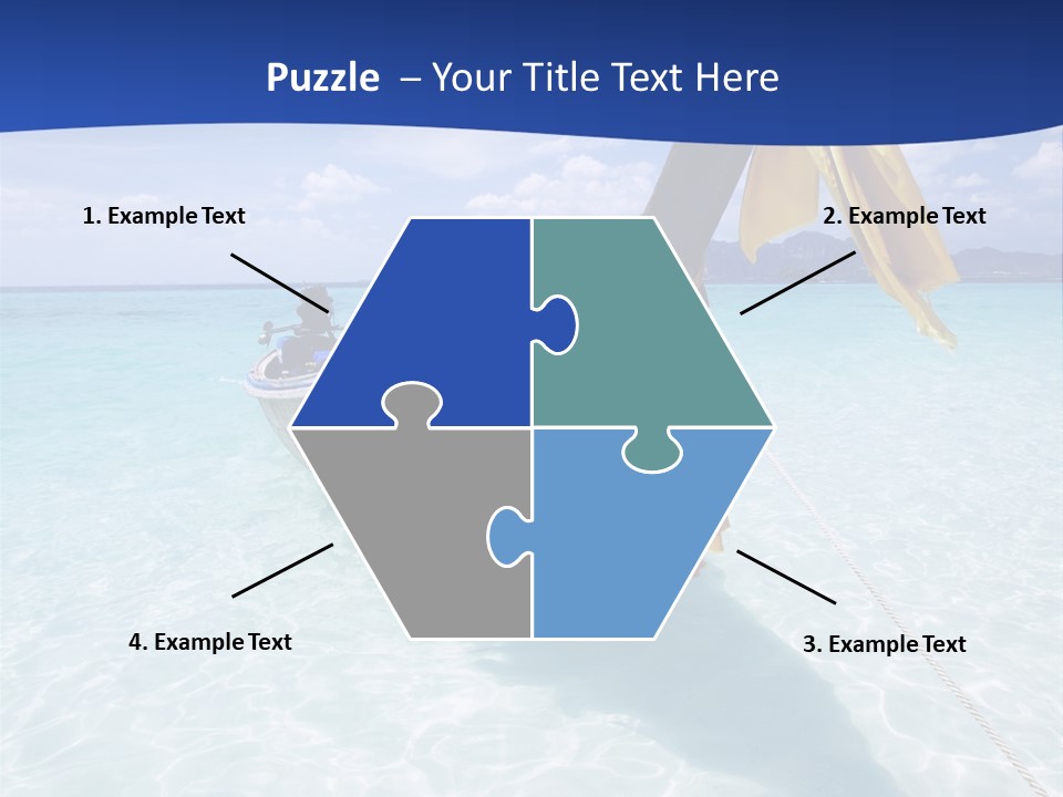 A Boat In The Water With A Blue Sky In The Background PowerPoint Template