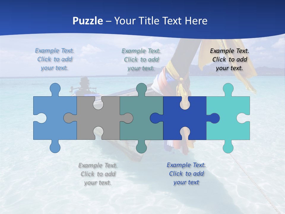 A Boat In The Water With A Blue Sky In The Background PowerPoint Template