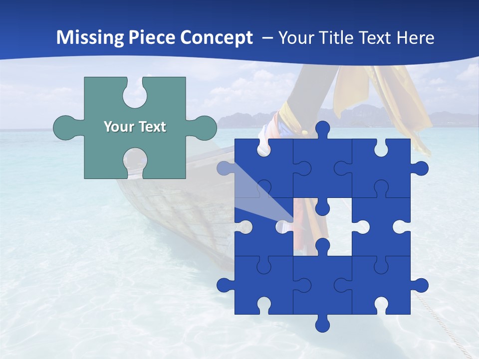 A Boat In The Water With A Blue Sky In The Background PowerPoint Template