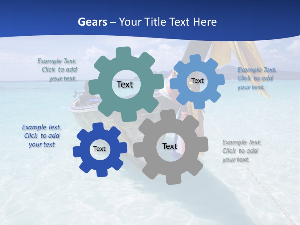 A Boat In The Water With A Blue Sky In The Background PowerPoint Template