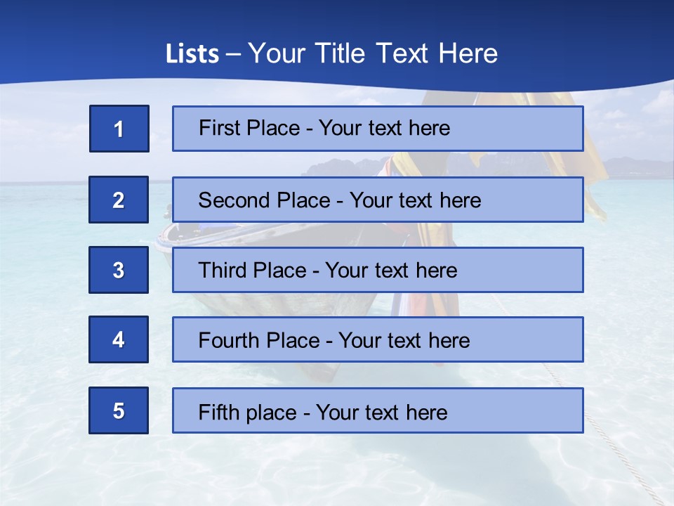 A Boat In The Water With A Blue Sky In The Background PowerPoint Template