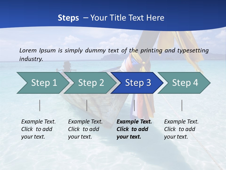 A Boat In The Water With A Blue Sky In The Background PowerPoint Template