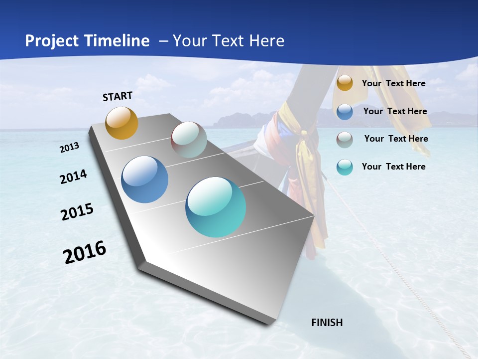 A Boat In The Water With A Blue Sky In The Background PowerPoint Template