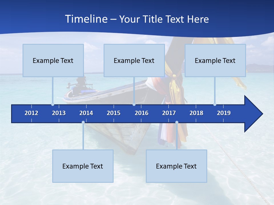 A Boat In The Water With A Blue Sky In The Background PowerPoint Template