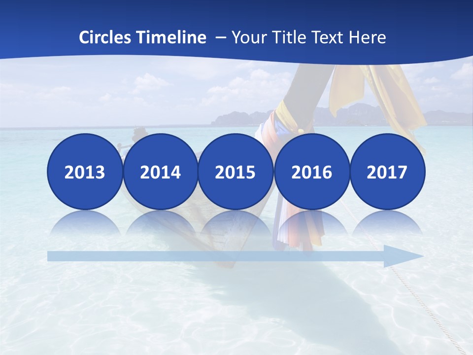 A Boat In The Water With A Blue Sky In The Background PowerPoint Template