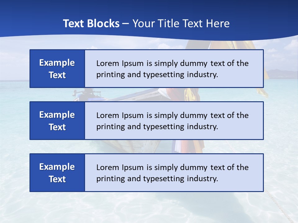 A Boat In The Water With A Blue Sky In The Background PowerPoint Template