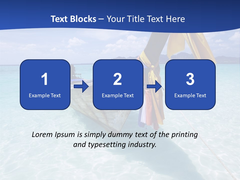 A Boat In The Water With A Blue Sky In The Background PowerPoint Template