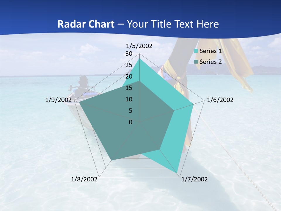 A Boat In The Water With A Blue Sky In The Background PowerPoint Template