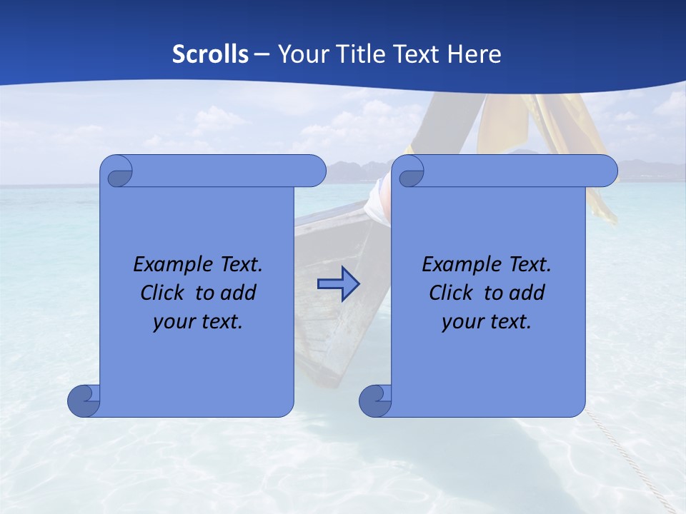 A Boat In The Water With A Blue Sky In The Background PowerPoint Template