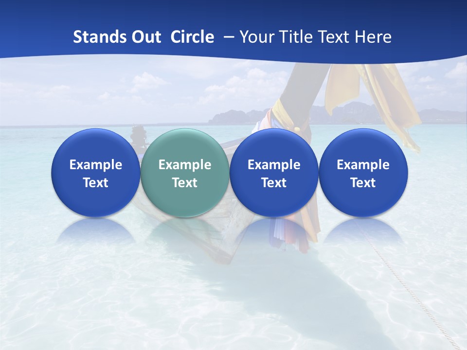 A Boat In The Water With A Blue Sky In The Background PowerPoint Template