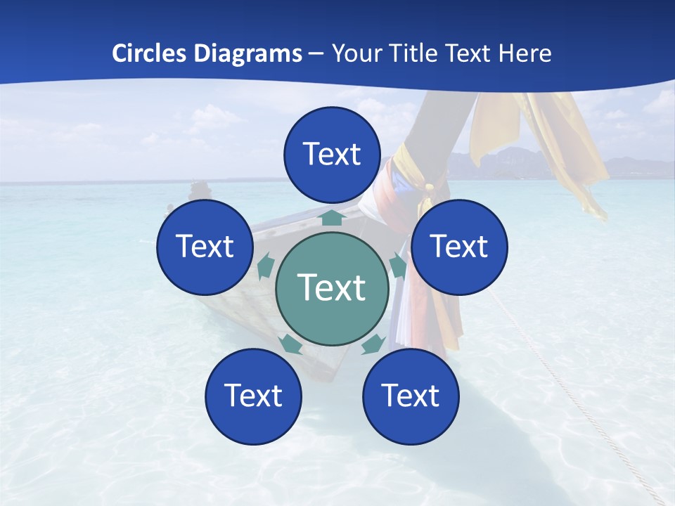 A Boat In The Water With A Blue Sky In The Background PowerPoint Template