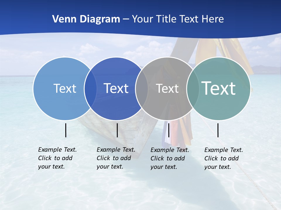 A Boat In The Water With A Blue Sky In The Background PowerPoint Template