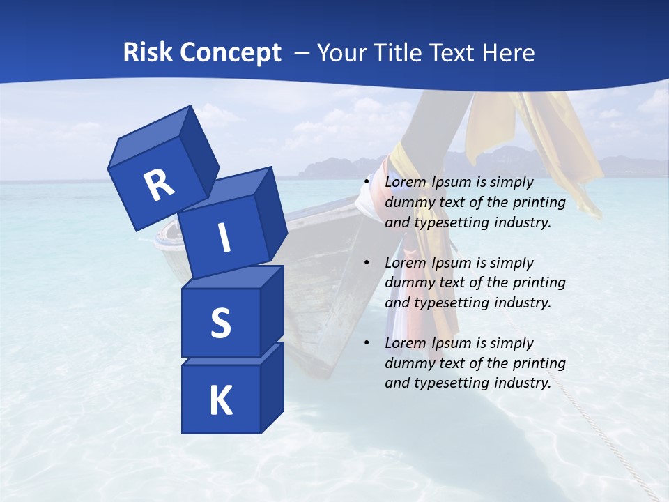 A Boat In The Water With A Blue Sky In The Background PowerPoint Template