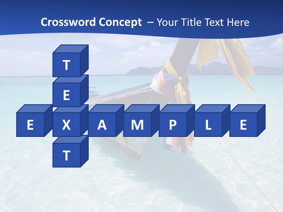 A Boat In The Water With A Blue Sky In The Background PowerPoint Template