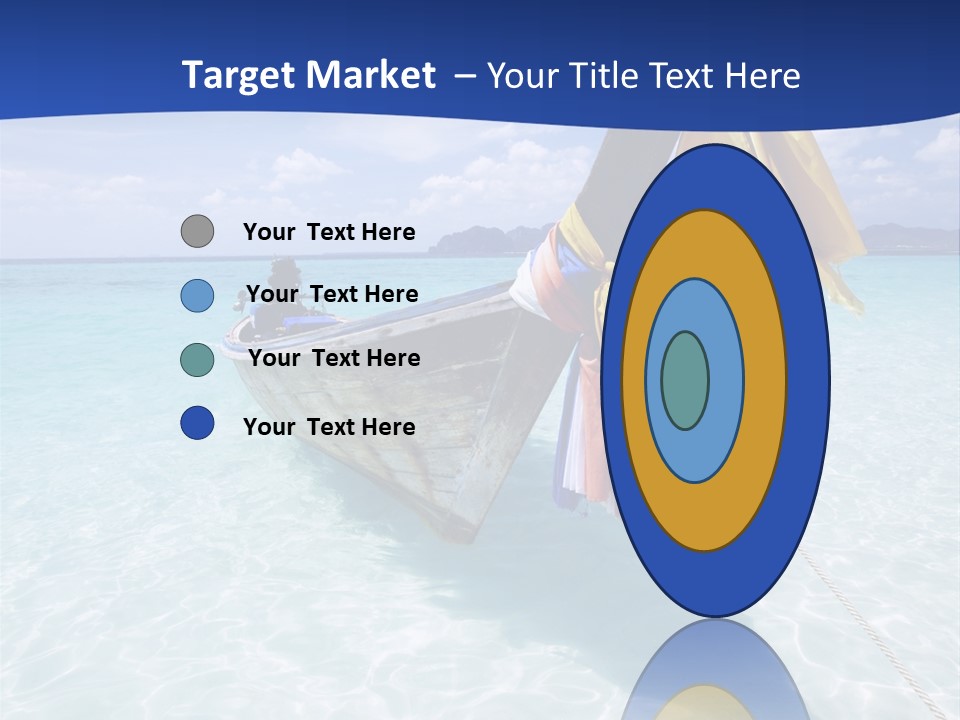 A Boat In The Water With A Blue Sky In The Background PowerPoint Template