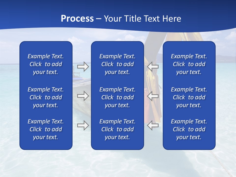 A Boat In The Water With A Blue Sky In The Background PowerPoint Template