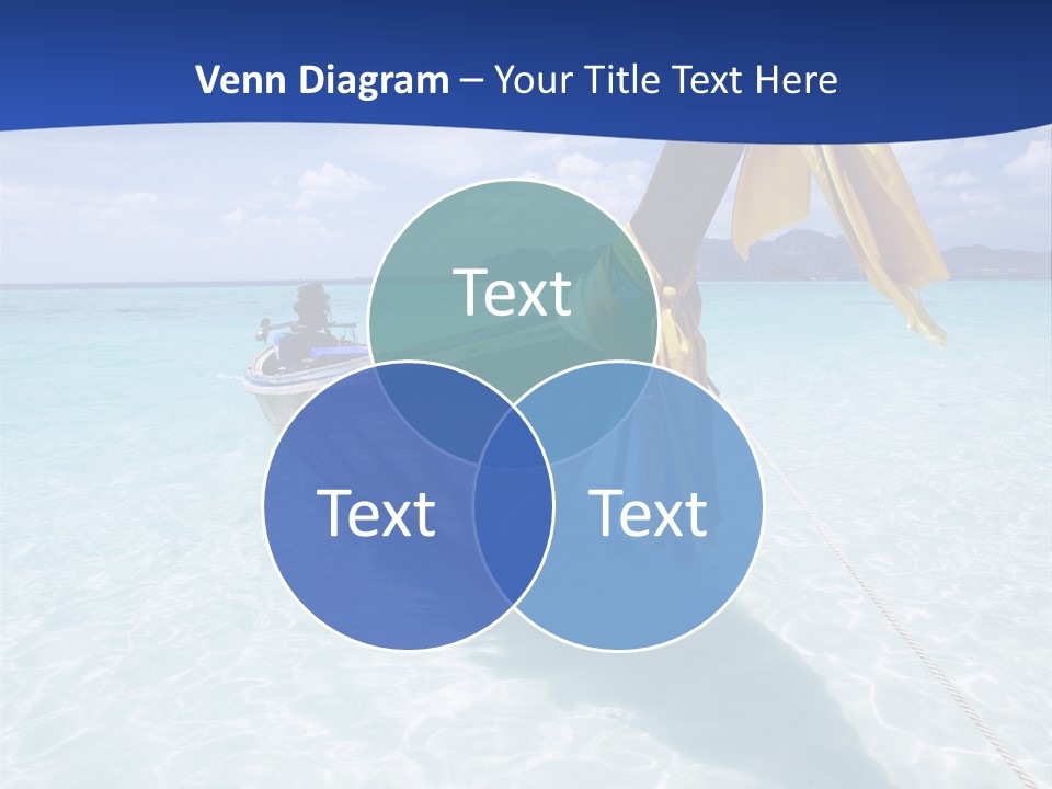 A Boat In The Water With A Blue Sky In The Background PowerPoint Template