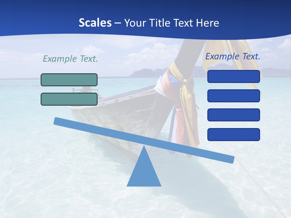 A Boat In The Water With A Blue Sky In The Background PowerPoint Template